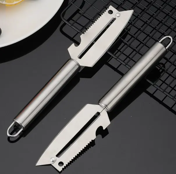 All-in-One Stainless Steel Peeler With Sharp Blade For Fruits, Veggies, And Even Fish Scales — Perfect For Quick Meal Prep And Minimalist Kitchen Setups