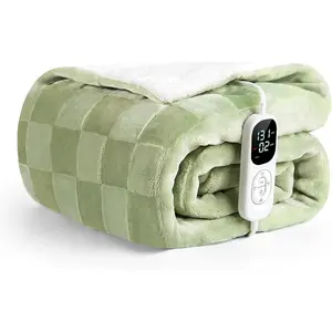 Heated Blanket Electric Throw Checkered- 50x60 Inches Soft Flannel Heating Blanket,Fast Heating Blanket 6 Heating Levels & 2 Hours Auto Off ETL Certificati