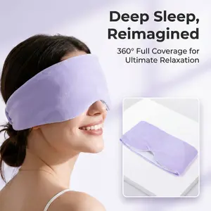 Cooling Weighted Sleep Mask - 100% Blackout Sleep Pod for Insomnia Relief, Unbound Strap-Free Design, Icy Feel Side-Sleeper Friendly Eye Mask, Anxiety Relief Deep Sleep Cover