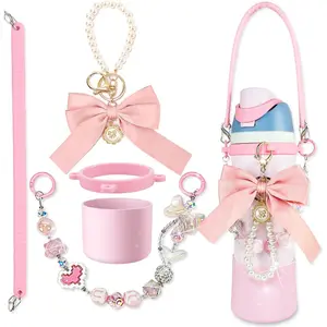 Boot Set for  Water Bottle 24 oz,Water Bottle Handle Strap for  Accessories, water bottle boot,Charms,Rubber Bottoms,Decorative