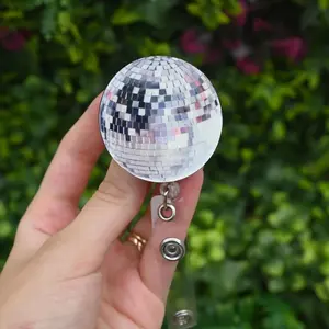 Disco Ball Badge Reel, RN, MD, CNA, healthcare, teacher