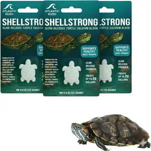 Premium Calcium Block for Aquatic Turtle - Slow Release Water Tank Conditioner - Cuttlebone for Aquarium - Turtle Tank Accessories - 20 Gallon Aquatic Treatment (3 Calcium Blocks)