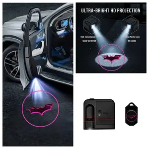 2PCS Batman Symbol Car Welcome Ambient Light, No-Drill Projector Lamp, Universal Fit for Most Vehicles, Car Exterior Styling Upgrade