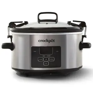 Crock-Pot 4 Quart Stainless Steel Cook & Carry Programmable Slow Cooker with Lid Crock-Pot 4 Quart Stainless Steel Cook & Carry Programmable Slow Cooker with Lid