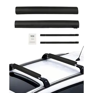VEVOR Soft Roof Rack Pads, 28" Universal Car Roof Rack Pads for Various Crossbars, 88LBS Load Capacity Luggage Kayak Carrier with 2 Tie Down Straps & Velcros for SUPs Canoes Snowboards Paddle Boards