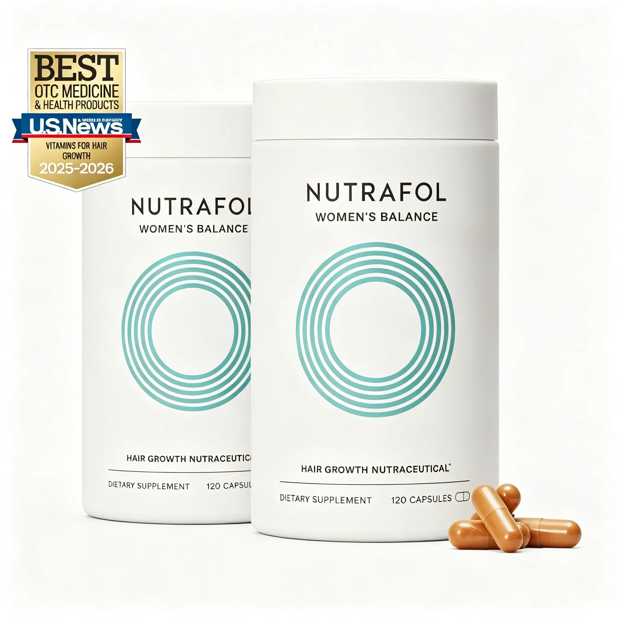 Nutrafol Women's Balance Ages 45 and Up Hair Growth Supplements, Clinically Tested for Thicker Hair and Fuller Scalp Coverage, Dermatologist Recommended - 1 Month Supply
