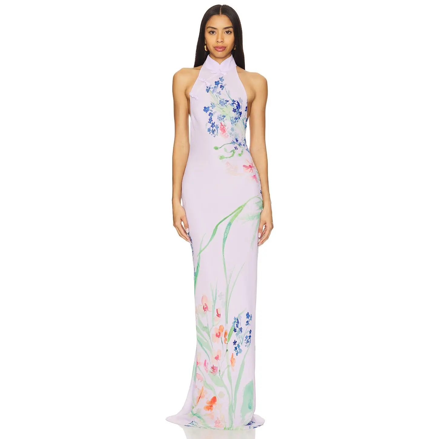 SAU LEE Gillian Dress in Lavender Multi