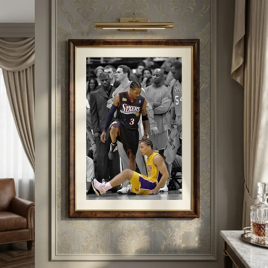 Allen Iverson Step Over Poster – Iconic Basketball Moment Print, No Frame