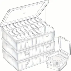 60/90/120/180 Pocket Clear Storage Box, Stackable Jewelry Box for Organizing Jewelry, DIY Beads, Craft Supplies, And Hair Accessories - Portable Storage Container, Desktop Display Box, Convenient Storage Rack - Bead Storage Box, Ideal Thanksgiving