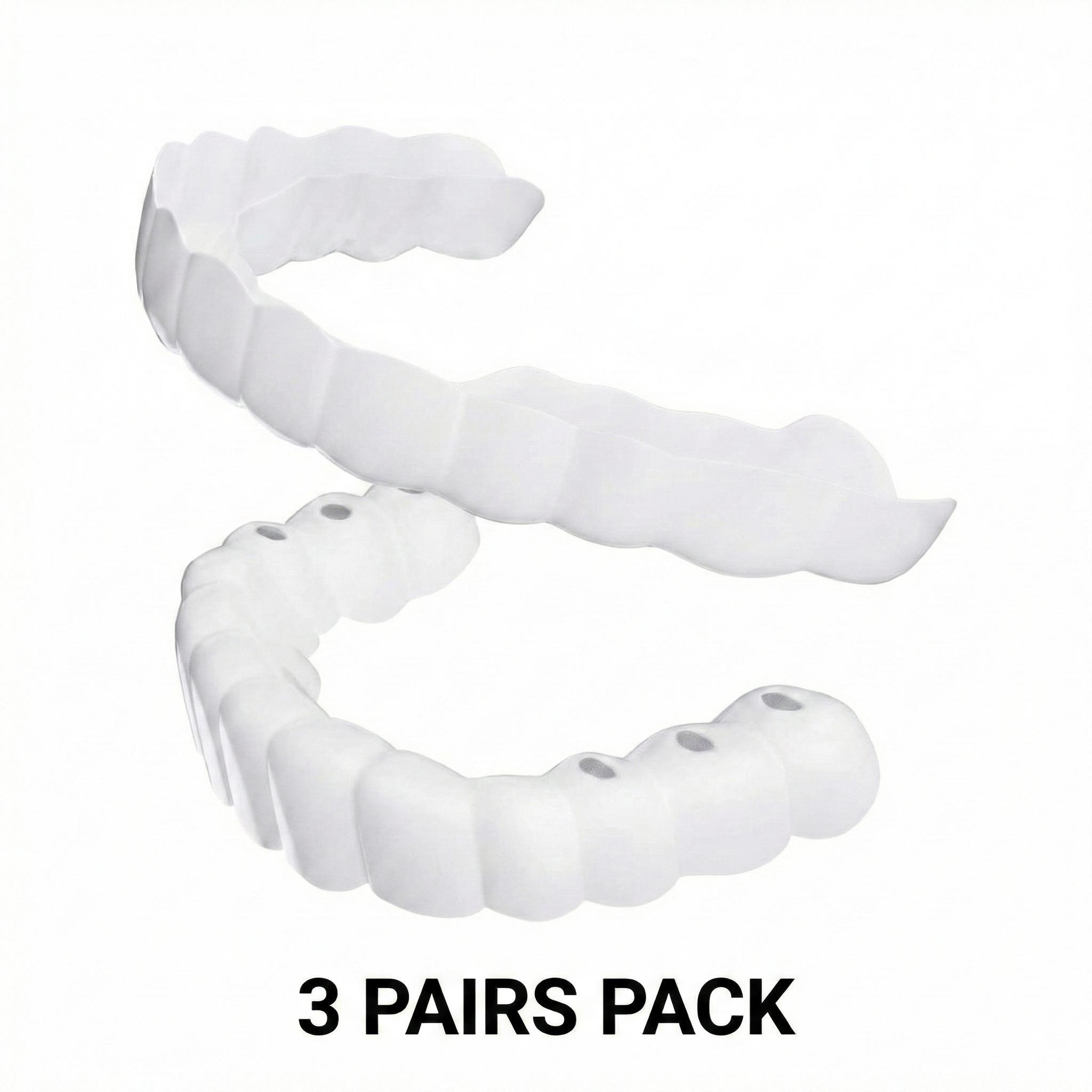 【1-Minute Custom Fit】Adjustable Moldable Perfect Fit Snap-In Veneers Snap-On Teeth No Pain Comfortable Gaps Smile Veneers Natural White Realistic Look Instant Whitening No Dentist Needed For Men & Women