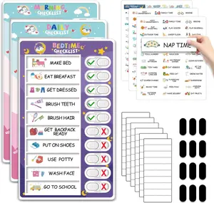 3 in 1 Bedtime/Morning/Daily Routine Chart for ,  Chore Chart for , Visual Schedule for  , Funny    Tools for