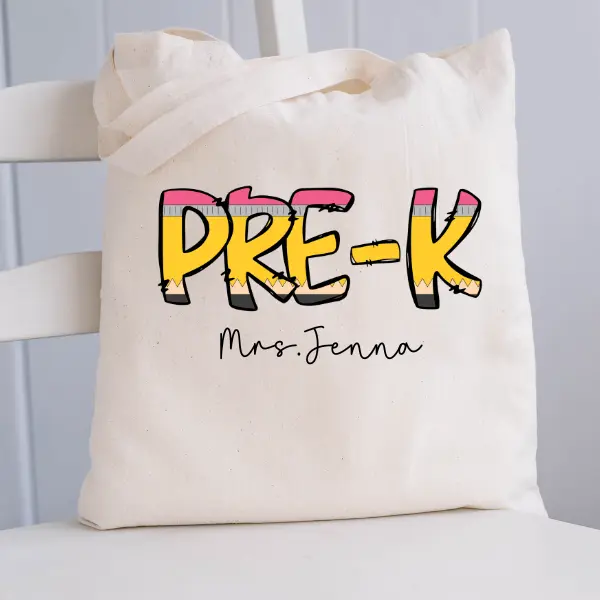 Back to school custom Tote bag, Personalized teacher zipper tote bag, gifts for teachers, pencil custom bags