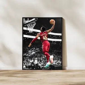 Donovan Mitchell Art Print Poster, Cleveland Cavaliers Basketball Decor. NO FRAMED
