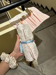 Floral Pattern Large Capacity Makeup Storage Bag, Multi-functional Storage Bag, Makeup Brush Storage Bag, Suitable for Girls' Daily Storage, Makeup Pouch