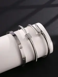 Women Silver 3pc Bracelet Jewelry Set - Jewellery