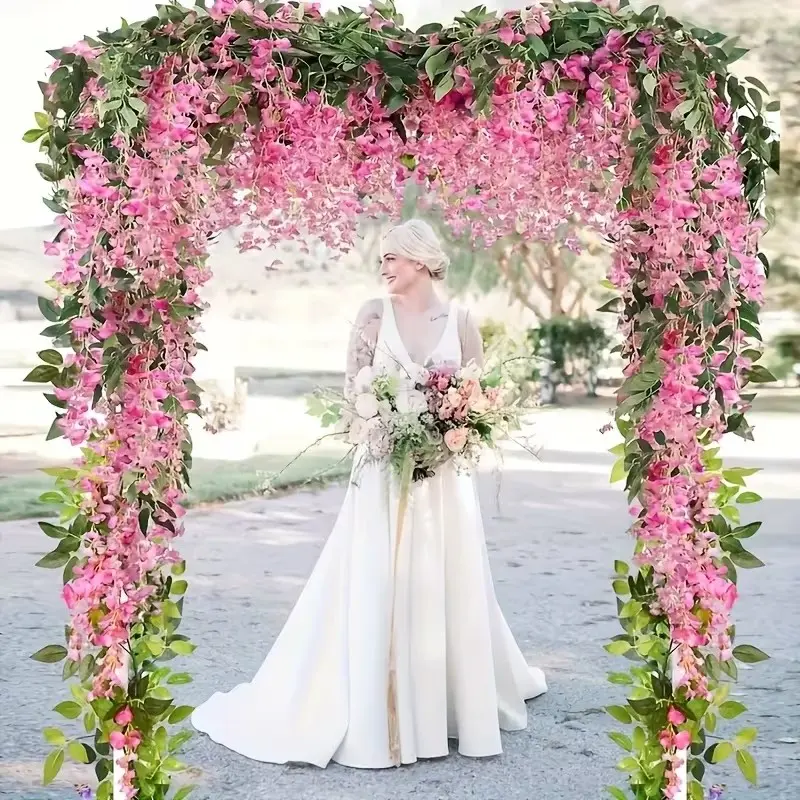 6-Piece Wisteria Artificial Flower Wreath, Artificial Wisteria Vine Hanging  Flowers, Suitable for Home, Garden, Outdoor Ceremony and Wedding Arch Floral  Decoration - TikTok Shop