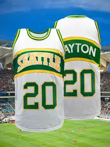 Men's #20 Loose-Fit Breathable Mesh Basketball Lightweight Jersey, Gradient, Casual All-Season Wear, Outdoor Activities & Training