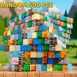 500PCS Random Magnetic Building Blocks Set，3D Educational Construction Kit Magnetic Blocks，Creative Magnetic Tiles Stacking,Build Mine Magnet World ，STEM Montessori Chirldren Sensory Toys, Multi function Magnet Cubes, Birthday Gifts for Kids 3+Boys Girls