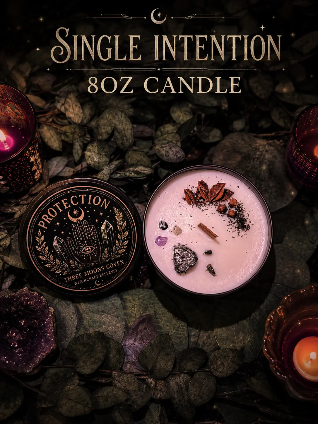 Single Intention Keeper Stone Candle - 8oz