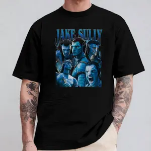 Jake Sully Avatar Vintage 90s Bootleg T-Shirt, Retro Movie Fan Graphic Tee, Pandora Na'vi World Shirt, Classic Action Movie Merch