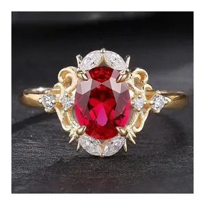 Popular pigeon blood ruby ring fashion accessory ins RUBBY RING