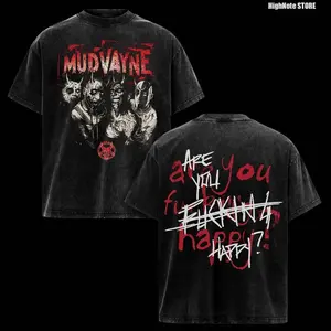 Vintage Retro Mudvayne band 2 sides T-Shirt, Washed Oversized T-Shirt , Rock Band Shirt, Retro Music Tee, Rock Music Lover Shirt, Vintage Band Shirts Casual Fabric Fit Top , Top Men's and Women's Clothing 4M6
