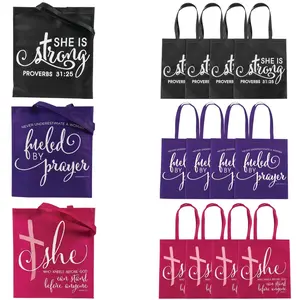 15" x 17" Religious Large Woman of God Nonwoven Tote Bags - 12 Pc.