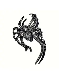 3PCS Hair Claws Set Black Spider Web Skeleton Hand Skull Hair Claw Clips for Women And Girls, Hiphop Metal Large Medium Size for Thick Thin Hair, Headband Barrette for styling Hair Accessories Party Gift (Black Gun)