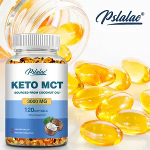 Pslalae Ketone MST Dietary Supplement 120 Capsules, made from natural pure coconut oil extract, supports skin, hair, and gut health.