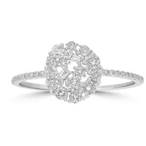 Affinity 0.40 cttw Multi Diamond Cluster Ring, 14K Gold