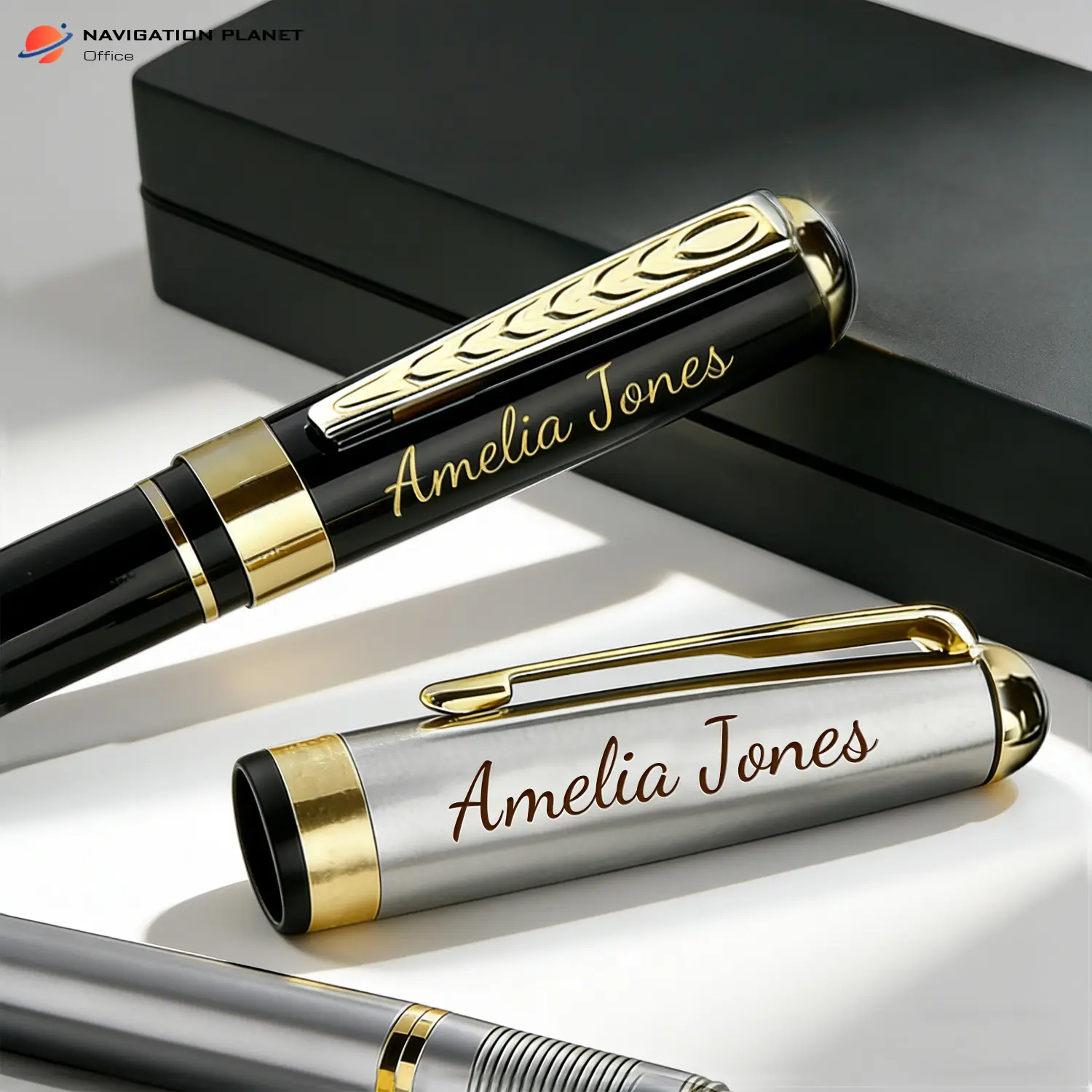 Executive Custom Engraved Pen Set – Personalized Metal Signature Pen in ...