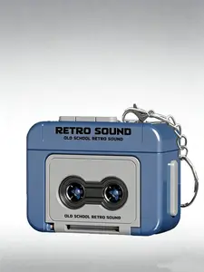 Mini Radio Old School Keychain with Tape Inside, Musical Recordable & Playable Music, Cute Vintage Accessory Toy, Keychain Charm, 2 Colors Available, Creative Mother's Day Gift, Compact