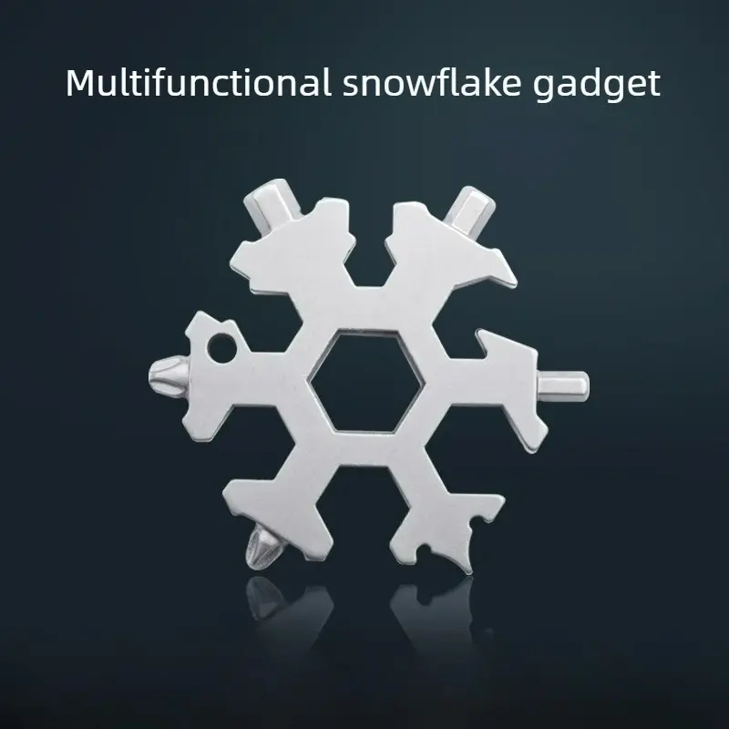 Snowflake Wrench Keychain Portable Hexagon High Carbon Steel Octagon Mini Wrench Tool Universal