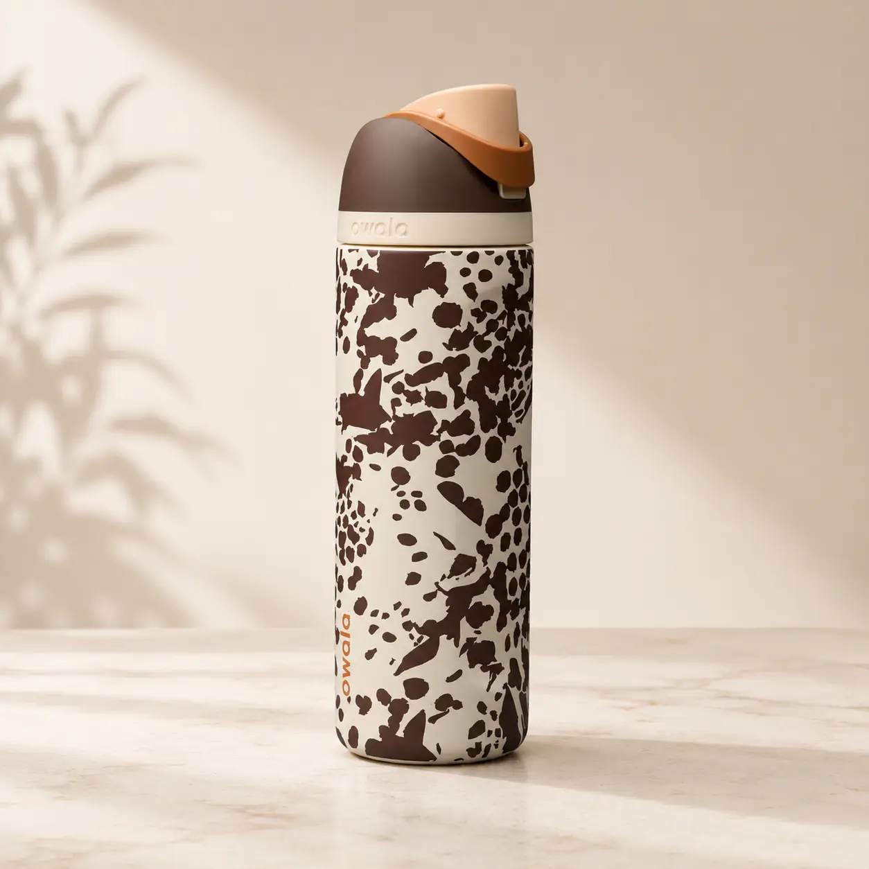 Owala Special Edition 32oz FreeSip Insulated Water Bottle – Cow Print Stainless Steel Leakproof Travel Tumbler with Straw Lid