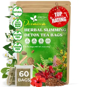 Tea Caffeine Free - Herbal Tea with Chamomile, Hibiscus Tea & Ginger Root for Colon Cleanse – Natural Citrus & Cinnamon Herbal Tea for Digestive Health
