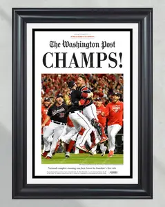 2019 Washington Nationals "Champs" World Series Baseball Champions The Washington Post NewspaperNO Frame Print