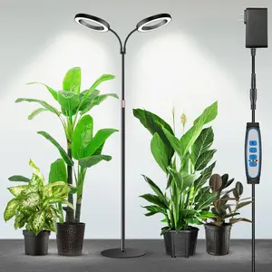 Halo Grow Lights, Dual- Full  LED  Lights for Indoor Growing with Stand, 3 Color Modes Grow Lamp with Timer 6/12/16H, 5 Dimmable Levels, 168 LEDs and 67''Height Adjustable