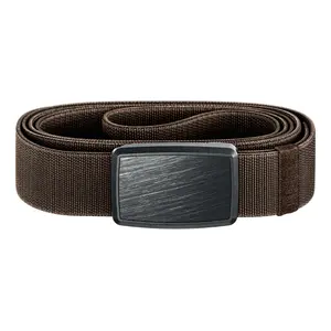 Groove Belt Low Profile – Low Profile Stretch Belt for Jeans & Golf, Fits All Belt Loops – Dark Earth / Gun Metal