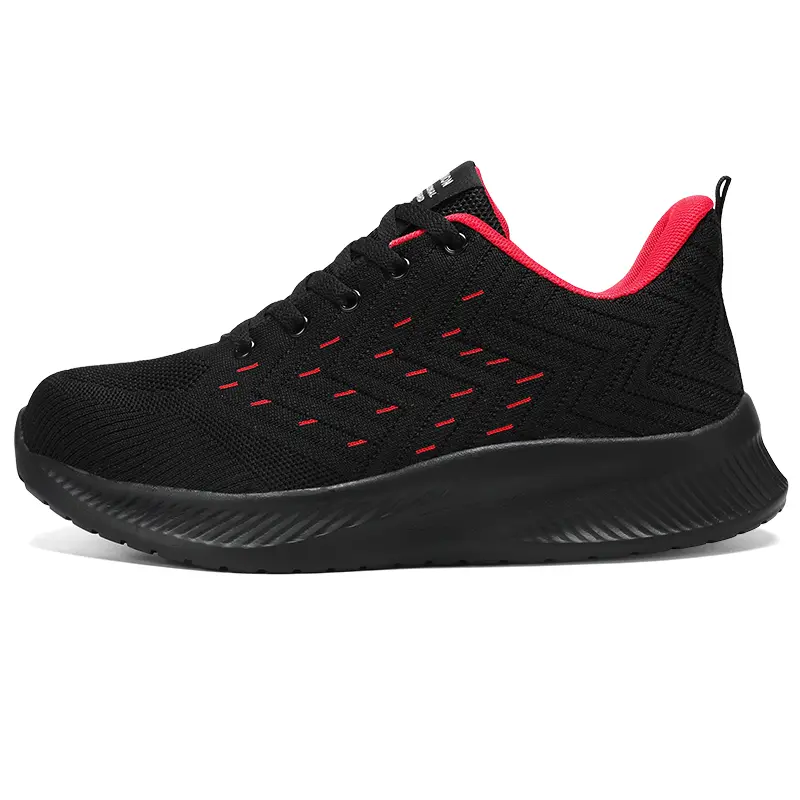 Men's Classic Minimalist Below-Ankle Steel Toe Lace-Up Shoes - Closed Breathable Mesh, Puncture-Resistant, Non-Slip, Lightweight, Polka Dot Round Toe, Athletic Casual Warehouse Work & Safety Footwear
