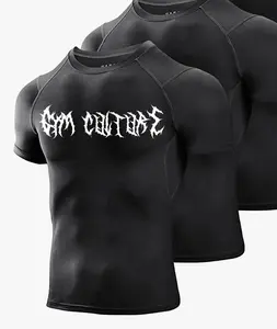 GYM CULTURE COMPRESSION TEE - BEST SELLER High-Performance Compression Fit, Lightweight & Comfortable, Ideal for Gym Workouts, True to Size, Polyester & Spandex