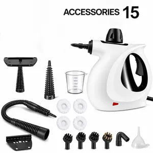 1050W All Natural Pressurized Handheld Steam Cleaner with 12 Accessories Set, Nylon Brush, Safety Lock - Powerful Performance, Continuous Steam for Household, Kitchen Cleaning