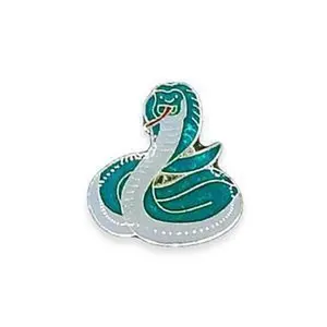Vintage Green Cobra Snake Pin Collar Clip & Brooch, Fashion Accessory