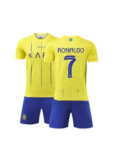 Kids' Breathable Sports Set, Boys & Girls Fitted Shirt Gift,RONALDO  Football Fan Jersey, Soccer Jersey, Training Clothes, Casual Short Sleeve & Shorts