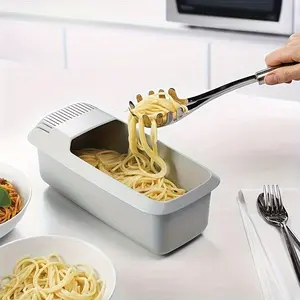 Microwave Pasta Cooker Compact No Boiling Water Quick Cooking Non-Stick Design Easy Clean Kitchen Gadget Cooking Utensils Food Grade Plastic Microwave Safe Lid
