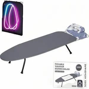 Foldable Heat-Resistant Ironing Board |   Heavy-Duty Small Iron Board with 100% Cotton Pad |   Compact Tabletop Iron Board |   8mm Thick Padding |   31.5"x11.8"x6.2" Portable Design
