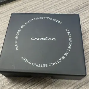 Product Review of CARSLAN Black Magnet Oil Blotting Setting Sheet With Powder More Control Oil Keep Fresh 2 IN 1 Blotting Sheet with Mirror Puff & Recyclable Case 450 Sheets 1 Box 2 Refills from m**3