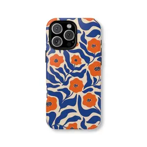 Phone Case | Artsy Orange Flower Print | Suitable for IPhone17 11 12 13 14 15 16 Pro Max Air Plus