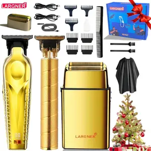 Professional Hair Clipper Set, 1 Box Rechargeable Hair Clipper & Trimmer & Accessories, Ideal Gift for Men, Barber Kit, Digital Beard Trimmers, Barber Kit, Electric Shaver, Cordless Clippers Set