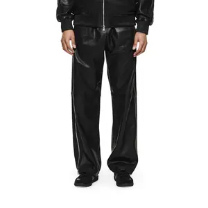 Leather Side Zip Track Pant