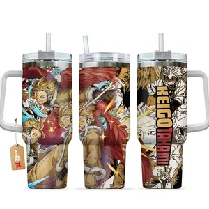 [Sip40 Otaku] My Hero Academia Keigo Takami 40oz Stainless Steel Travel Mug With Handle, Hawks MHA Anime Cup, Feather Hero Drinkware, Insulated Coffee Tumbler, Otaku Gift for Anime Lovers & Gamers